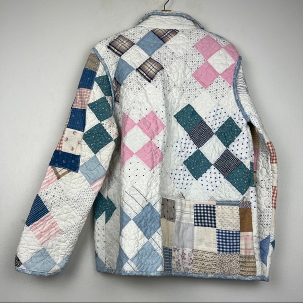Lindsey Berns Rare Colorblock Embroidered Quilt Coat - Picture 7 of 9